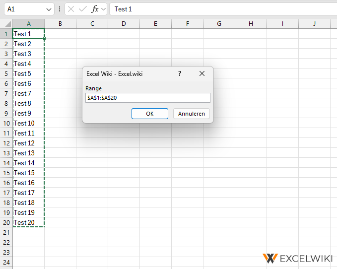 Lege rijen invoegen: Range selecteren