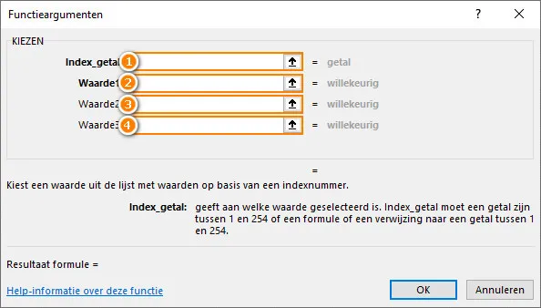 10 meest gebruikte Excel functie - KIEZEN functie