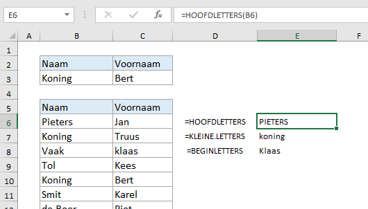Transformeren van tekst in Excel