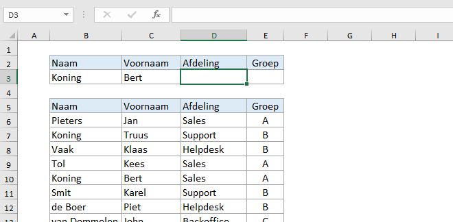 Verticaal zoeken kan maar een zoekwaarde verwerken