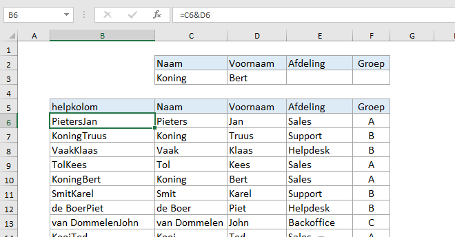 Verticaal zoeken kan maar een zoekwaarde verwerken
