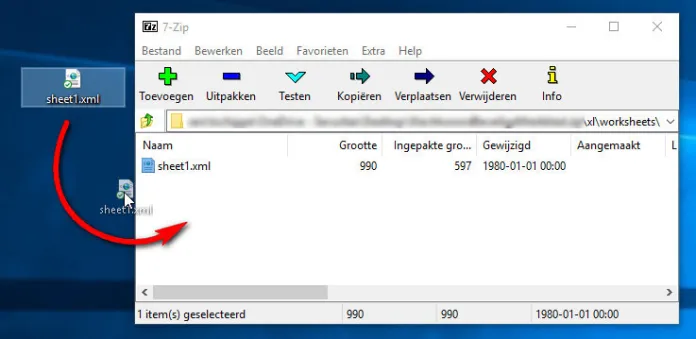 ZIP terug herstellen naar .xlsx