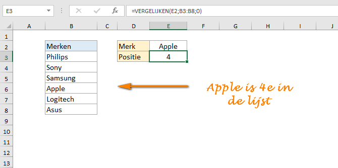 Excel VERGELIJJKEN exact